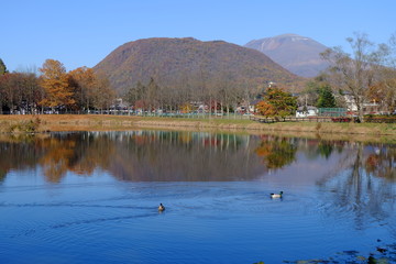 軽井沢　矢ヶ崎公園、離山、浅間山