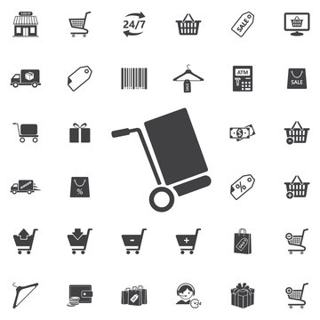 handcart icon on the white background