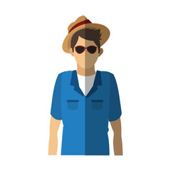 Tourist icon. Travel trip vacation and tourism theme. Isolated design. Vector illustration