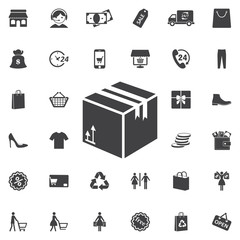 Box vector icon on the white background