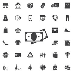 Money icon on the white background