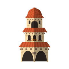 building icon. Mexican culture landmark and latin theme. Isolated design. Vector illustration