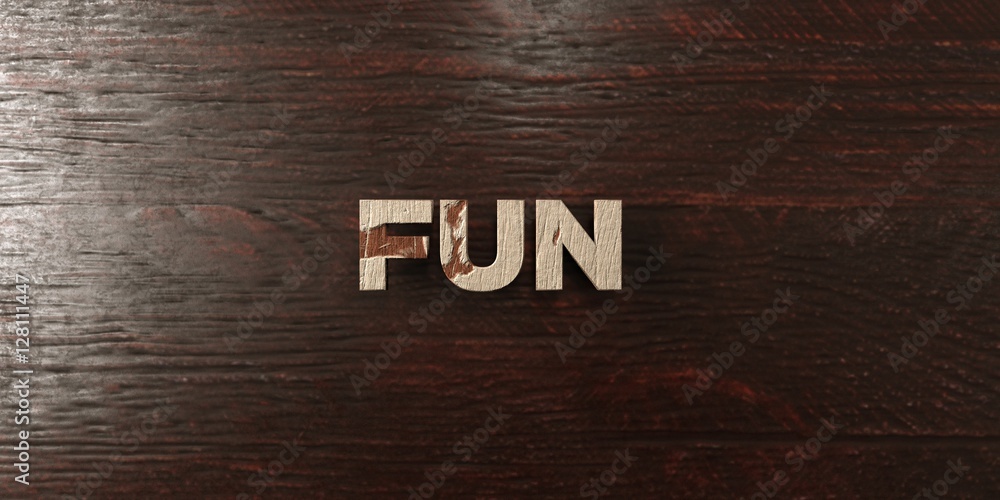 Fototapete fun - grungy wooden headline on maple - 3d rendered royalty free stock image. this image can be used