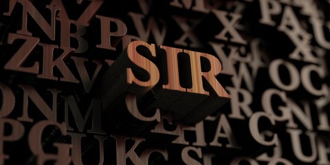 Sir - Wooden 3D rendered letters/message.  Can be used for an online banner ad or a print postcard.