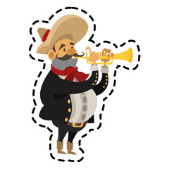 Man icon. Mexican culture landmark and latin theme. Isolated design. Vector illustration