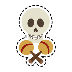 skull icon. Mexican culture landmark and latin theme. Isolated design. Vector illustration