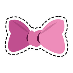Pink bowtie icon. Female ribbon and decoration theme. Isolated design. Vector illustration