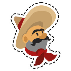 Man icon. Mexican culture landmark and latin theme. Isolated design. Vector illustration