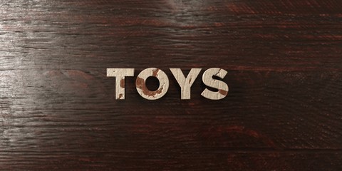 Toys - grungy wooden headline on Maple  - 3D rendered royalty free stock image. This image can be used for an online website banner ad or a print postcard.