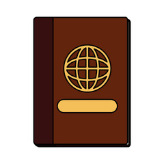 Passport icon. Travel trip vacation and tourism theme. Isolated design. Vector illustration