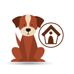 veterinary dog care house dog icon vector illustration eps 10