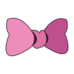 Pink bowtie icon. Female ribbon and decoration theme. Isolated design. Vector illustration