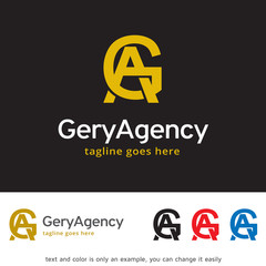 Letter G and A Logo Template Design Vector 