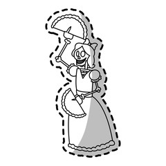 female skull icon. Mexican culture landmark and latin theme. Isolated design. Vector illustration