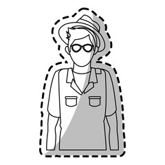 Toruist man icon. Travel trip vacation and tourism theme. Isolated design. Vector illustration