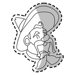 man icon. Mexican culture landmark and latin theme. Isolated design. Vector illustration