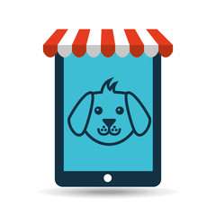 online pet shop and face doggy vector illustration eps 10