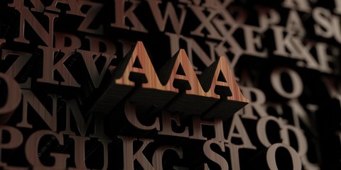 Aaa - Wooden 3D rendered letters/message.  Can be used for an online banner ad or a print postcard.