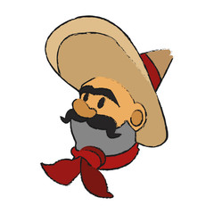man icon. Mexican culture landmark and latin theme. Isolated design. Vector illustration