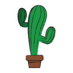 Cactus icon. Plant desert nature and tropical theme. Isolated design. Vector illustration