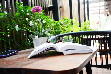 book and glasses on table, relax, holiday