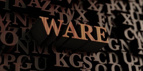 Ware - Wooden 3D rendered letters/message.  Can be used for an online banner ad or a print postcard.