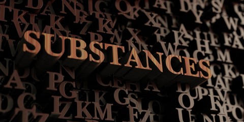 Substances - Wooden 3D rendered letters/message.  Can be used for an online banner ad or a print postcard.