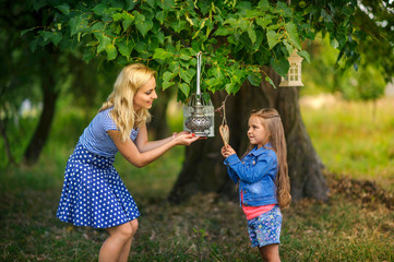 mother play with the beloved daughte