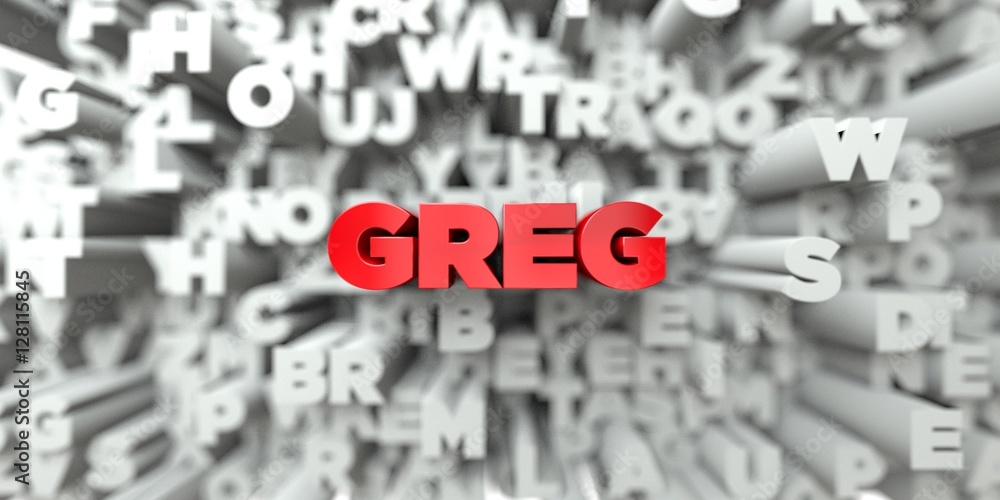 Fototapete greg - red text on typography background - 3d rendered royalty free stock image. this image can be u
