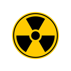 Radiation Danger sign. Caution chemical hazards. Warning sign of