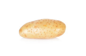 raw unpeeled potato on white background
