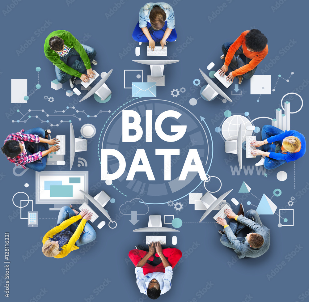 Poster big data technology server storage system concept