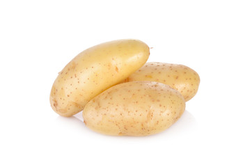 raw unpeeled potato on white background