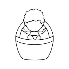 Baby jesus con. Nativity merry christmas season and decoration theme. Isolated design. Vector illustration