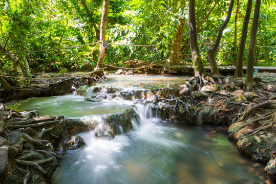 Fototapeta Hot spring waterfall at Khlong Thom Nuea, Krabi