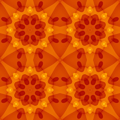 Seamless texture with a warm orange red floral pattern. For print on textiles, bed sheets, tablecloths, wrapping paper, wall/floor tiles for kitchen/bathroom/hall, mobile or desktop background.