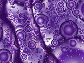 A purple / violet fractal background with bubbles or shiny spheres and irregular lines over them. Suitable for layouts, web design, leaflets, book covers, banners, headers or as a desktop wallpaper.