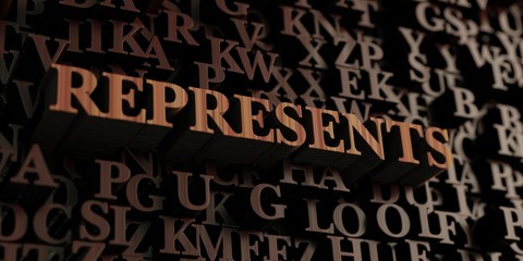 Represents - Wooden 3D rendered letters/message.  Can be used for an online banner ad or a print postcard.