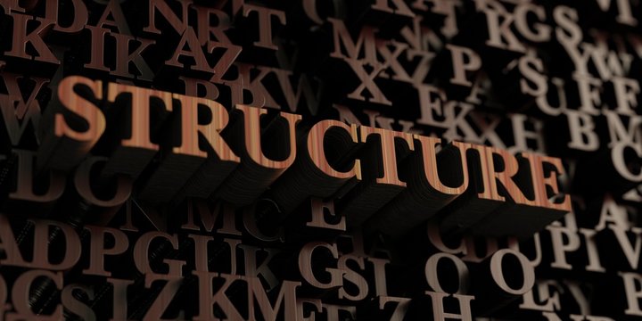 Structure - Wooden 3D rendered letters/message.  Can be used for an online banner ad or a print postcard.