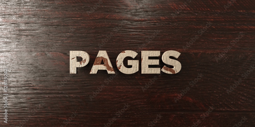 Fototapete pages - grungy wooden headline on maple - 3d rendered royalty free stock image. this image can be us