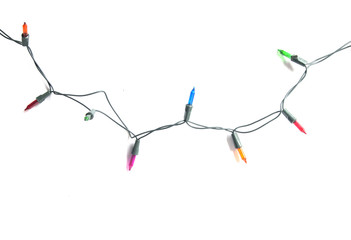 Christmas lights isolated on white background
