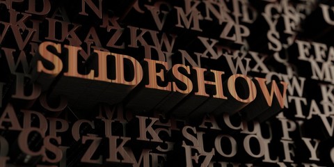 Slideshow - Wooden 3D rendered letters/message.  Can be used for an online banner ad or a print postcard.