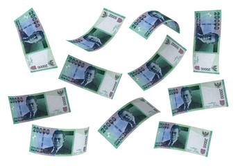 3D Indonesian rupiah money white background