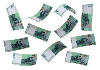 3D Indonesian rupiah money white background