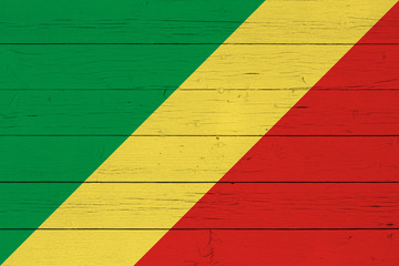 Flag of the Republic of the Congo on wooden background