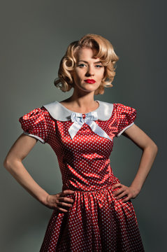 young blonde retro pinup woman
