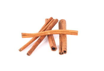 cinnamon on white background