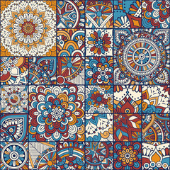 Ethnic floral seamless pattern