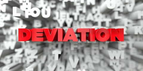 DEVIATION -  Red text on typography background - 3D rendered royalty free stock image. This image can be used for an online website banner ad or a print postcard. - obrazy, fototapety, plakaty