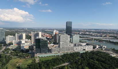 Fototapeta na wymiar Aerial View of Donaucity in Vienna Austria